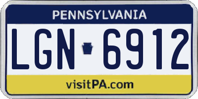 PA license plate LGN6912