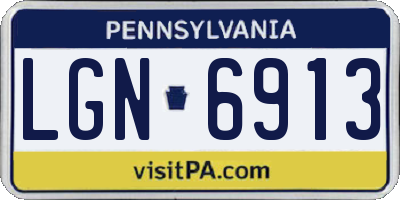 PA license plate LGN6913