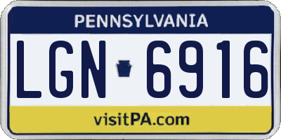 PA license plate LGN6916