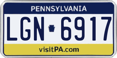 PA license plate LGN6917