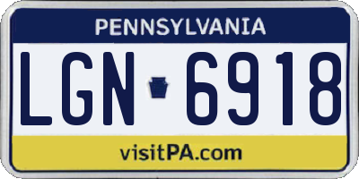PA license plate LGN6918