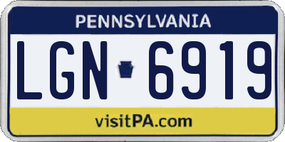 PA license plate LGN6919