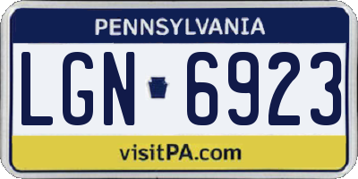 PA license plate LGN6923