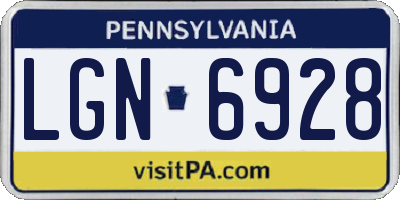 PA license plate LGN6928