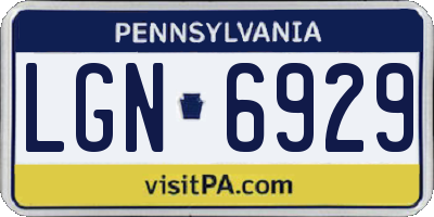 PA license plate LGN6929
