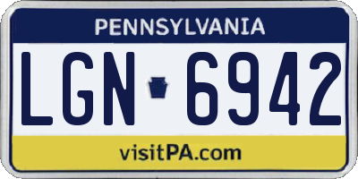 PA license plate LGN6942