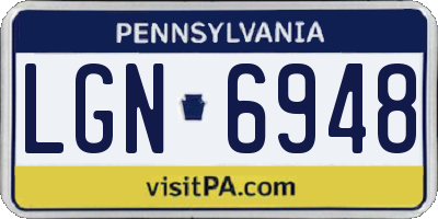 PA license plate LGN6948