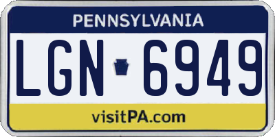 PA license plate LGN6949