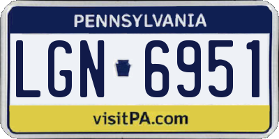 PA license plate LGN6951