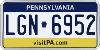PA license plate LGN6952