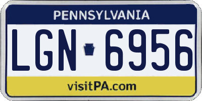 PA license plate LGN6956