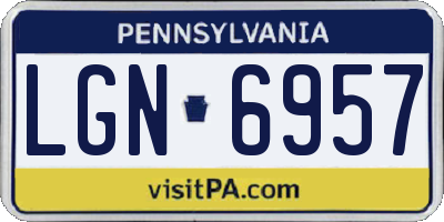 PA license plate LGN6957