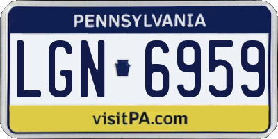PA license plate LGN6959
