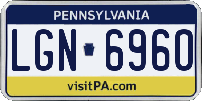 PA license plate LGN6960