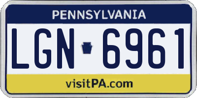 PA license plate LGN6961