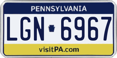 PA license plate LGN6967