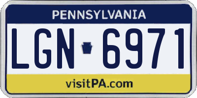 PA license plate LGN6971