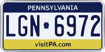 PA license plate LGN6972