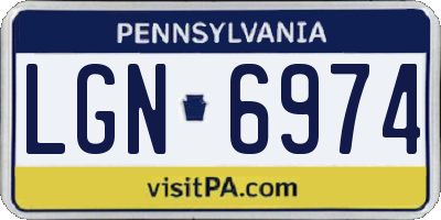 PA license plate LGN6974