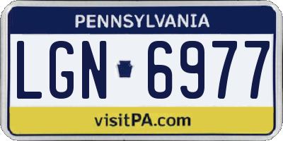 PA license plate LGN6977
