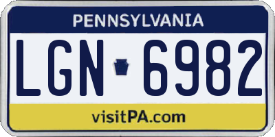 PA license plate LGN6982