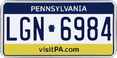 PA license plate LGN6984
