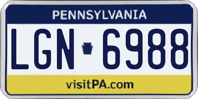 PA license plate LGN6988