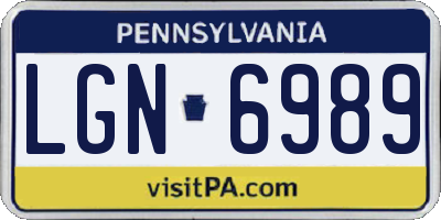 PA license plate LGN6989
