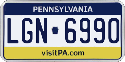 PA license plate LGN6990