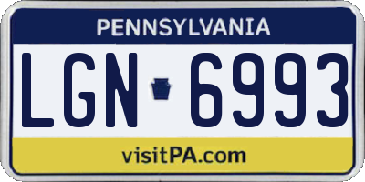PA license plate LGN6993