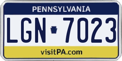 PA license plate LGN7023
