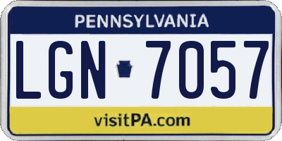PA license plate LGN7057