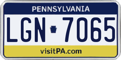 PA license plate LGN7065