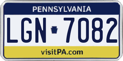 PA license plate LGN7082
