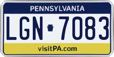 PA license plate LGN7083