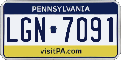 PA license plate LGN7091