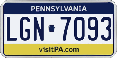 PA license plate LGN7093