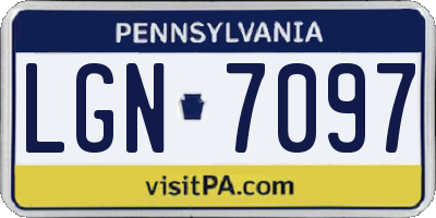 PA license plate LGN7097