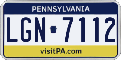 PA license plate LGN7112