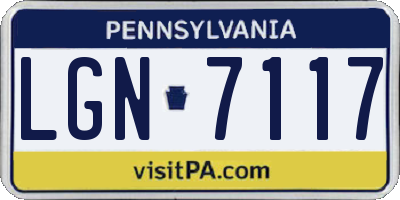 PA license plate LGN7117