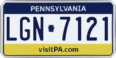 PA license plate LGN7121