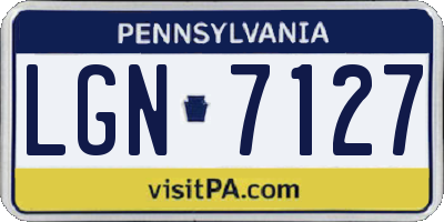 PA license plate LGN7127