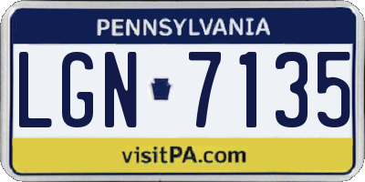 PA license plate LGN7135