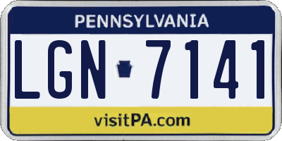 PA license plate LGN7141