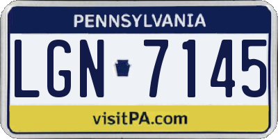 PA license plate LGN7145