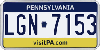 PA license plate LGN7153