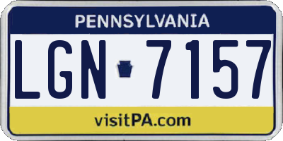 PA license plate LGN7157