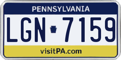 PA license plate LGN7159