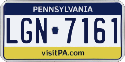 PA license plate LGN7161