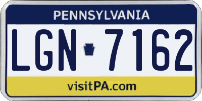 PA license plate LGN7162
